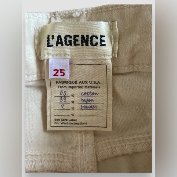 L'AGENCE Jyothi Velvet High Rise Split-Ankle Jeans Champagne Womens Sz 25 NWOT - Picture 8 of 10